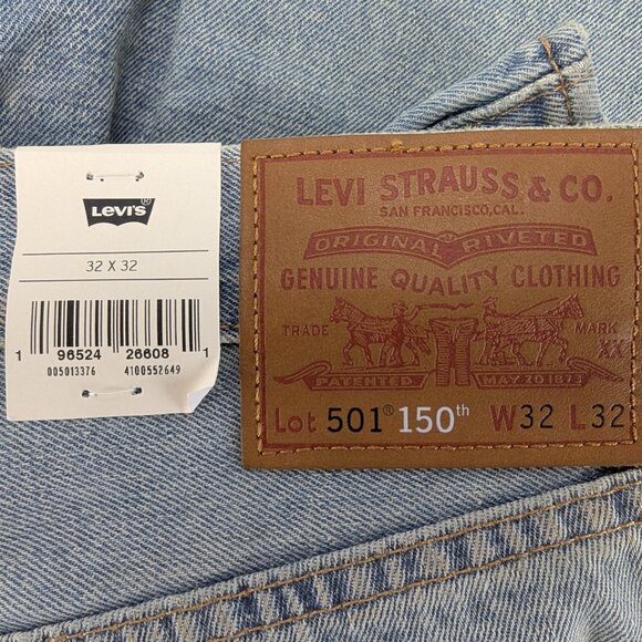 Levis 501 Original 32x32 Men's Straight Leg 150th Anniversary Button Fly New Tag - Picture 8 of 13